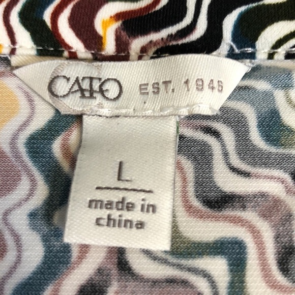 CATO Womens Abstract Print Faux Wrap Dress - Size L - Picture 10 of 11